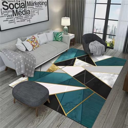 Teppich Schlafzimmer Kinder Zimmer Teppich Modernes Design grau rechteckiges geometrisches Muster langlebig Teppich für bürostuhl 120X160CM von Kunsen