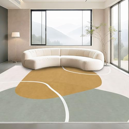 Teppich Wohnzimmer Modern Gelb 100x160cm,Waschbar Kuschelig Weich Kurzflor für Kinderzimmer Junge,Gaming Zimmer,Küche Teppich Wohnzimmer Modern Gelb 100x160cm,Waschbar Kuschelig Weich Kurzflor für Kinderzimmer Junge,Gaming Zimmer,Küche von Kunsen