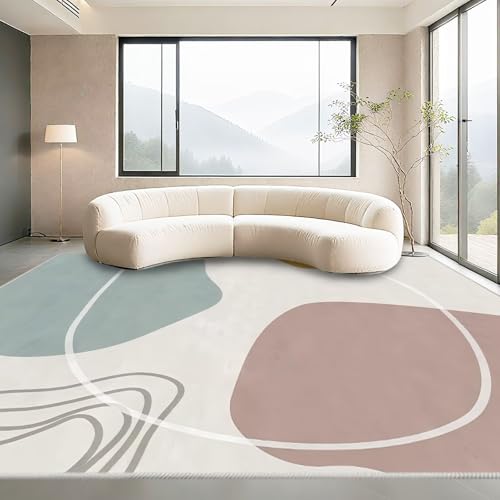 Teppich Wohnzimmer Modern Grau 50x80cm,Waschbar Kuschelig Weich Kurzflor für Kinderzimmer,Terassenaussen,Vorzimmer von Kunsen