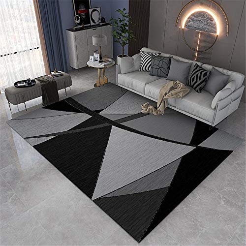 Teppich flurteppich EIN leicht zu reinigendes schwarzes graues geometrisches Design-Durable kann gewaschen Werden Badezimmer teppiche sitzecke küche 60*90CM von Kunsen