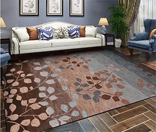 Kunsen Teppiche Teppich Ornament Braunes graues Druckdesign Moderne Raumdekoration Kaminteppich läufer teppiche Flur bettvorleger Schlafzimmer rutschfest 200X300cm Couch Wohnzimmer Teppich von Kunsen