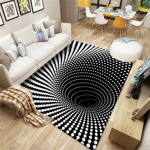 Teppischsclafzimmer Carpet Teppich Salon Grau Kreisförmiges Wirbel Muster Teppichboden Für Das Schlafzimmer Weich 80X160Cm Teppich rutschfest Grau von Kunsen
