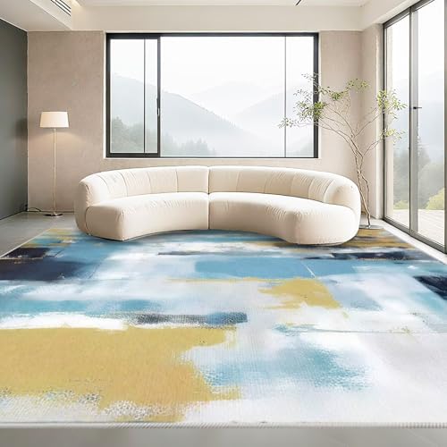 Waschbare Teppiche Blau 100x160cm,Kurzflor Antirutsch Abstrakte Kunst für Schlafzimmer,Wohn,Esszimmer Waschbare Teppiche Blau 100x160cm,Kurzflor Antirutsch Abstrakte Kunst für Schlafzimmer,Wohn,Esszimmer von Kunsen
