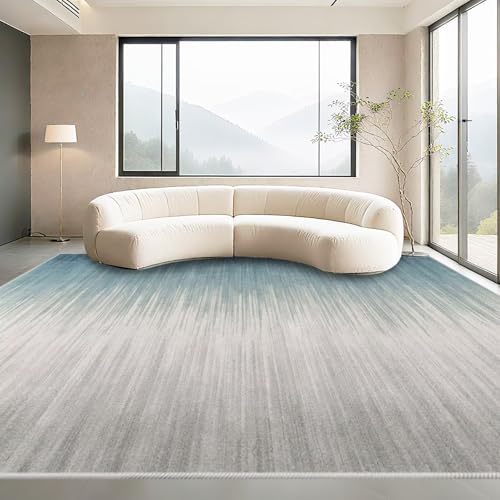 Waschbarer Teppich Wohnzimmer 100x200cm,Blau Abstrakt Design rutschfest Kurzflor für Schlafzimmer,Flur,Küche Waschbarer Teppich Wohnzimmer 100x200cm,Blau Abstrakt Design rutschfest Kurzflor für Schlafzimmer,Flur,Küche von Kunsen