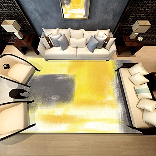 gelb Rug Abstrakte Spritzer Tinte Wohnzimmer Schlafzimmer Nachttischmatten rechteckige Fußmatten Teppich Vintage Teppich Balkon Salonteppich80x120CM von Kunsen