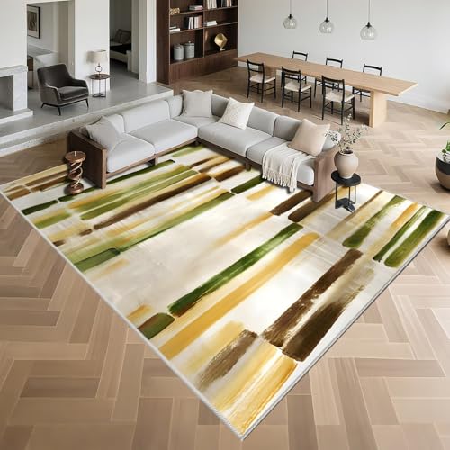 rutschfest Fussmatte Innen 50x80cm,Abstrakte Kunst,Kurzflor für Flur,Haustür,Terrasse Grün von Kunsen