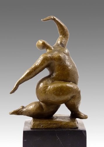 Abstrakte Bronzeskulptur - XXL Tänzerin hockend - signiert Milo - Moderne Kunst Skulptur - Akt Figuren online kaufen - Wohndeko - Innen von Kunst & Ambiente
