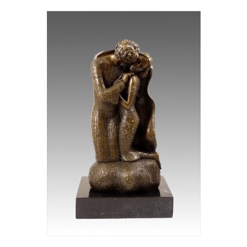 Bronzeskulptur - Der Kuss - Hommage an Gustav Klimt - signiert - Jugendstil Bronzefigur - Klimt Figur - Bronzefigur - Skulptur - Dekoration - Statue von Kunst & Ambiente