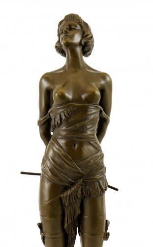 Erotische Bronzefigur - Mädchen mit Corp Riding - signiert - Bruno-Zach - Dekorative Skulptur - Statue auf Marmorsockel - Kunst online kaufen - Wohndeko - Innen von Kunst & Ambiente