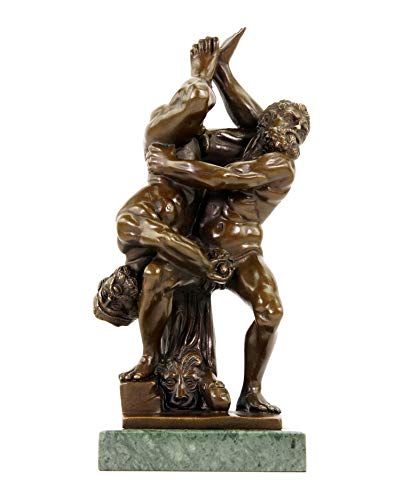 Homoerotische Bronzestatue - Kampfeslust - signiert Milo - Skulptur im Ranaissance-Stil - Erotik Akt - Höhe: 27 cm -100% Bronze - Vintage Gay - Erotische Kunst online kaufen von Kunst & Ambiente