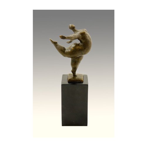 Kunst & Ambiente - Abstrakte Bronzefigur - Beleibte Tänzerin - signiert Milo - Echte Bronze - XXL Tänzerin Skulptur von Kunst & Ambiente