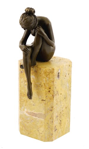 Kunst & Ambiente - Akt Bronzefigur - Die Versunkene Frau - auf Marmorsockel - signiert Milo - Erotik Skulptur kaufen - Deko Figur - Dekoration - Einrichtung von Kunst & Ambiente