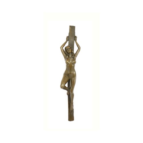 Kunst & Ambiente - Bondage Bronzefigur - Gefesselte Jungfrau am Pfahl - signiert - J. Patoue - BDSM Skulptur - Dekorative Erotik Statue - Kunst online kaufen - Wohndeko - Innenbereich von Kunst & Ambiente