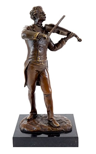 Kunst & Ambiente - Bronzefigur - Komponist Johann Strauss - signiert Milo - Musikerstatue auf Marmorsockel - Skulptur online kaufen - Wohndeko für Innen von Kunst & Ambiente