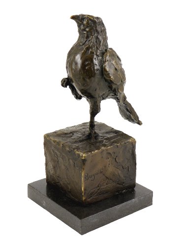 Kunst & Ambiente - Bronzeskulptur auf Marmor - Stolzer Vogel Skulptur - signiert - Rembrandt Bugatti - Vogelskulptur - Bronzefigur - Figur von Kunst & Ambiente