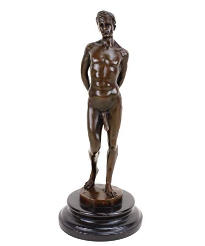 Kunst & Ambiente - Erotik Bronzefigur - Nackter Sexy Mann mit erigiertem Glied - signiert von Nick - Sexy Statue - Erotik Akt - Gay Skulptur - Jüngling - Wohndeko - Innendekoration von Kunst & Ambiente