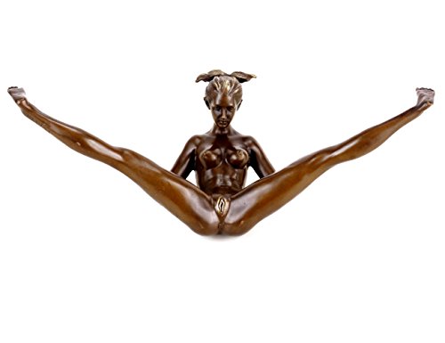 Kunst & Ambiente - Erotikgirl Hannah - Spagatlady - Erotik Skulptur - signiert Cesaro - Erotische Yogafigur - Erotik Akt - Sex Bronzefigur von Kunst & Ambiente