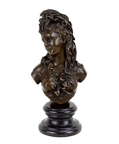 Kunst & Ambiente - Jugendstil Bronze Büste - Buste de Flore (1865-70) - Göttin der Blüten - Frauenbüste - signiert A. Carrier - Skulptur - Figur von Kunst & Ambiente