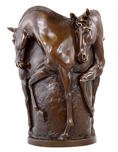 - Pferde Bronze Vase - Bronzevase - signiert Milo - Pferdevase - Pferdeskulptur - Tierfigur - Pferd - Bronzefigur von Kunst & Ambiente