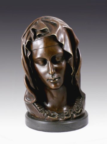 Kunst & Ambiente - Skulptur von Michelangelo - Madonna Della Pieta - Bronzefigur Büste Figur - signiert - von Kunst & Ambiente