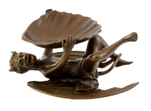 Kunst & Ambiente - Teufel/Faun mit Muschelschale - Wiener Bronzefigur - mit Bergmann-Stempel - Dekorative Statue - Skulpturen online kaufen - Wohndeko - Innen von Kunst & Ambiente