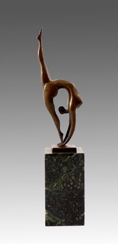 Modern Art Skulptur - Bronzeskulptur - Turnerin - signiert von Milo - Kunst - Dekoration - Contemporary Art - Akt Frau - Sexy-Brown von Kunst & Ambiente