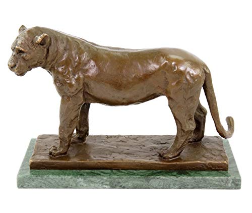 Nummerierte Bronze Statue - Figur - Nubische Löwin (Lionne de Nubie) - 1909/10 - signiert Rembrandt Bugatti - Limitierte Tierfigur - Designskulptur - 100% Bronze - Braun - Wohndeko von Kunst & Ambiente