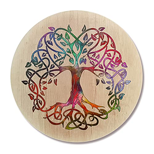 Kunst und Glas BAUM DES LEBENS aus Holz Deko groß Ø 30cm · Wanddeko Lebensbaum nachhaltig aus Naturholz · Geschenk-Idee Geburtstag Ostern · Symbol der Liebe Glücksbringer · Wandbild Wohnzimmer von Kunst und Glas