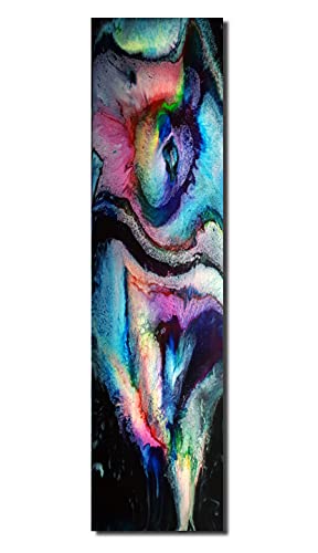 Bild auf Metall - 25 cm x 100 cm Moderne Kunst abstrakt - Kunstdruck auf leuchtend glänzenden Aluminium im Edelstahl-Design - schöne große Wandbilder - Wanddeko Wohnzimmer Büro Wohnung (Version Nr.8) von Kunst und Glas