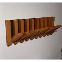 Garderobe Klappbar Das Flexible System. Mit Viereckigen Buchen Klapphölzer. Die Grundplatte Besteht Aus 6mm Massiver Hpl Schichtstoffplatte von KunstHandmadeAP
