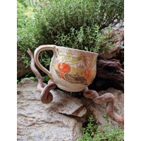 Getöpferte Tasse, Wurzelgemüse, Zwiebeln, Radieschen, Möhre, Ca 320 Ml Getöpferte Tasse, Wurzelgemüse, Zwiebeln, Radieschen, Möhre, Ca 320 Ml von KunstKeramikAtelier