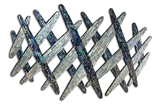 Extravagante KunstLoft® Mosaik Wandbild 'Feine Verflechtungen' 114x62x1,5cm | Design Glaskunst XXL handgefertigt | Luxus Glasbild Wandrelief | Raute Braun Abstrakt | Wanddeko aus Glas modern von KunstLoft