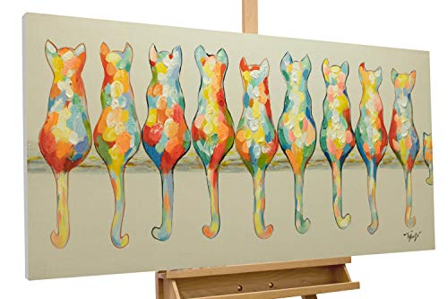 KunstLoft Leinwandbild | 100% HANDGEMALT | 120x60cm | Gemälde 'A Pride of Housecats' | Katze | Bunt | Wandbild Wohnzimmer KunstLoft Leinwandbild | 100% HANDGEMALT | 120x60cm | Gemälde 'A Pride of Housecats' | Katze | Bunt | Wandbild Wohnzimmer von KunstLoft