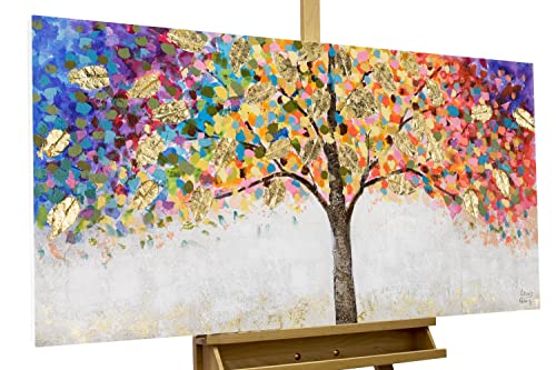 KunstLoft Leinwandbild | 100% HANDGEMALT | 120x60cm | Gemälde 'Locus Amoenus' | Wald & Bäume | Bunt | Wandbild Wohnzimmer von KunstLoft