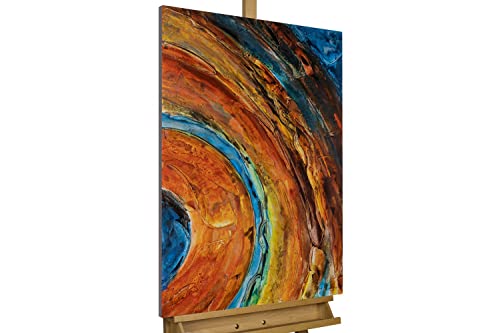 KunstLoft Leinwandbild | 100% HANDGEMALT | 60x90cm | Gemälde 'Reise zum Jupiter' | Abstrakt | Blau Kupfer | Wandbild Wohnzimmer von KunstLoft