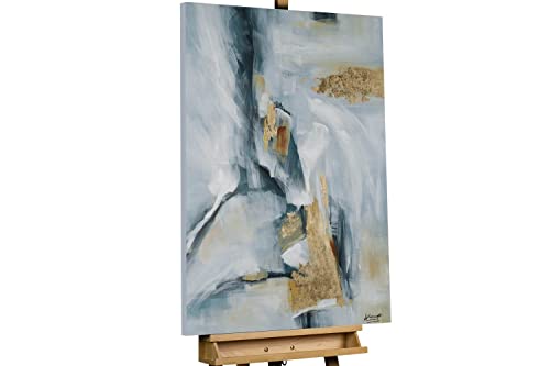 KunstLoft Leinwandbild | 100% HANDGEMALT | 75x100cm | Gemälde 'Schatz von Atlantis' | Abstrakt | Blau | Wandbild Wohnzimmer von KunstLoft