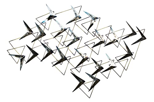 KunstLoft Wanddeko Metall | 100% HANDGEFERTIGT | 147x99x4cm | Wandbild Metall 'Svelte Arrows' | Abstrakte Skulpturen | Schwarz Silber | Wandskulptur | Metalldeko Wand Wohnzimmer von KunstLoft