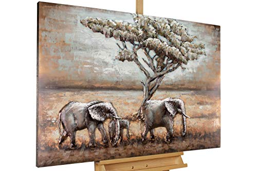 KunstLoft Metallbild 3D | 100% HANDGEFERTIGT | 120x80x5cm | Wandbild Metall Deko 'Elefanten in Afrika' | Afrika | Beige Braun | Metall Wanddeko Wohnzimmer KunstLoft Metallbild 3D | 100% HANDGEFERTIGT | 120x80x5cm | Wandbild Metall Deko 'Elefanten in Afrika' | Afrika | Beige Braun | Metall Wanddeko Wohnzimmer von KunstLoft