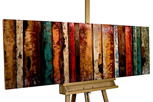 KunstLoft Metallbild 3D | 100% HANDGEFERTIGT | 144x44x5cm | Wandbild Metall Deko 'Flashy Wood' | Abstrakt | Rot Braun | Metall Wanddeko Wohnzimmer KunstLoft Metallbild 3D | 100% HANDGEFERTIGT | 144x44x5cm | Wandbild Metall Deko 'Flashy Wood' | Abstrakt | Rot Braun | Metall Wanddeko Wohnzimmer von KunstLoft