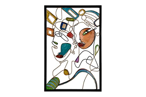 KunstLoft Metallbild 3D | 100% HANDGEFERTIGT | 60x90x2,5cm | Wandbild Metall Deko 'Secret of Colors' | Figurative Abstraktion | Bunt Gold | Metall Wanddeko Wohnzimmer von KunstLoft