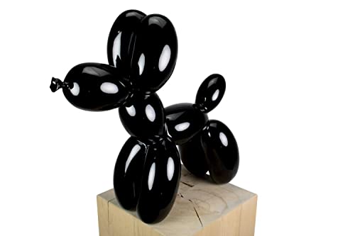 KunstLoft Skulptur modern | 100% HANDGEFERTIGT | 50x46x18cm | Kunststein Statue 'Balloon Poodle' | Tierskulpturen | Schwarz | Deko Figur Wohnzimmer von KunstLoft