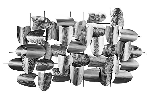 KunstLoft Wanddeko Metall | 100% HANDGEFERTIGT | 128x70x8cm | Wandbild Metall 'Argent Armour' | Abstrakte Skulpturen | Grau Silber | Wandskulptur | Metalldeko Wand Wohnzimmer von KunstLoft