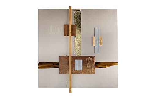 KunstLoft Wanddeko Metall | 100% HANDGEFERTIGT | 54x58x6cm | Wandbild Metall 'Innere Ruhe' | Abstrakte Skulpturen | Braun Gold | Wandskulptur | Metalldeko Wand Wohnzimmer von KunstLoft