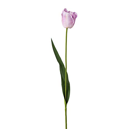 Kunstblumen, Seidenblume. Eine große FRANZÖSISCHE TULPE/Tulpen ca 85 cm. Leicht geöffneter Blütenkelch mit real Touch Oberfläche. Flieder. 2019023-85 von Kunstblumen