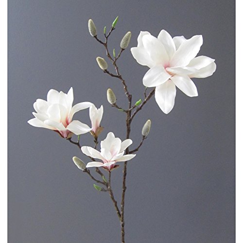 Kunstblumen Magnolie 106 cm. Mit 4 Magnolienblüten und Knospen. ROSA -10 von Kunstblumen