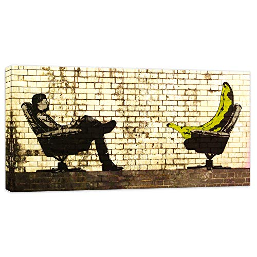 Banksy - Boss and Dock 90x180cm - Bilder Leinwanddrucke/Wandbilder Street Art Graffiti Kunstdruck 2cm (div.Größen) - Leinwandbild Wandbild/fertig aufgespannt/fertig zum aufhängen von Kunstbruder