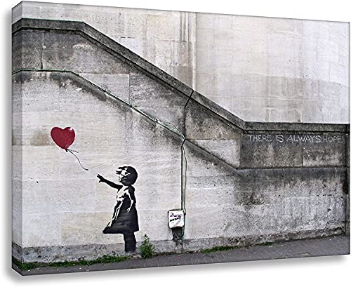 Kunstbruder Banksy Foto auf Leinwand/Always Hope/Kunstdruck Wandbild Leinwandbild (70x100 cm) von Kunstbruder