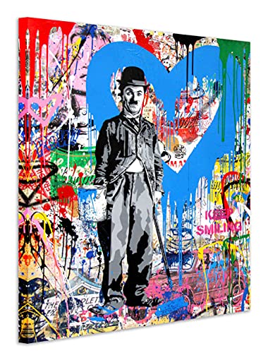 Banksy Wandbild hochkant Leinwandbilder Street Art Graffiti 1-TLG Wandkunst Abstrakt Kunstdruck Straßenwand (div. Formate) (60x80 cm) von Kunstbruder