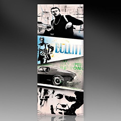 Kunst Druck auf Leinwand - Steve McQueen (div. Größen) Bild fertig auf Keilrahmen ! Graffiti Like Banksy Art Gemälde Kunstdrucke, Wandbilder Kölne (70x170cm) von Kunstbruder