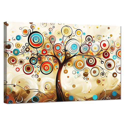 Kunstbruder© XXL-Leinwand Modern abstrakte Natur Wandbilder - Swirled Tree Hazel - Kunstvolle Schlafzimmer Bild Ästhetik Wohnzimmer Gemälde (div. Größen) fertig zum Aufhängen (30x40 cm) von Kunstbruder
